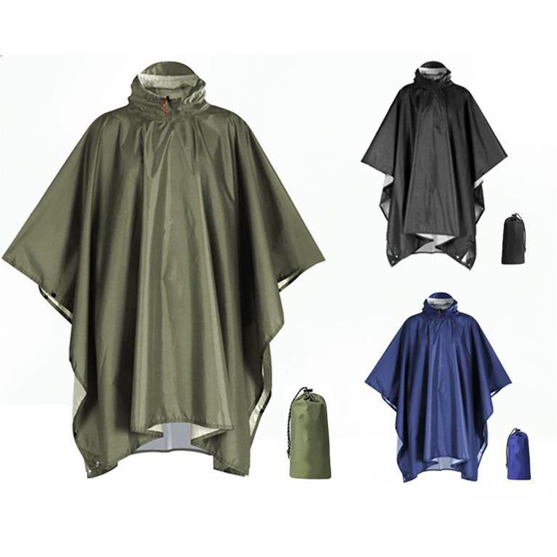Heavy Duty Rain Poncho For Backpacking Waterproof Lightweight Emergency Camping Universal Raincoat For Men And Women
