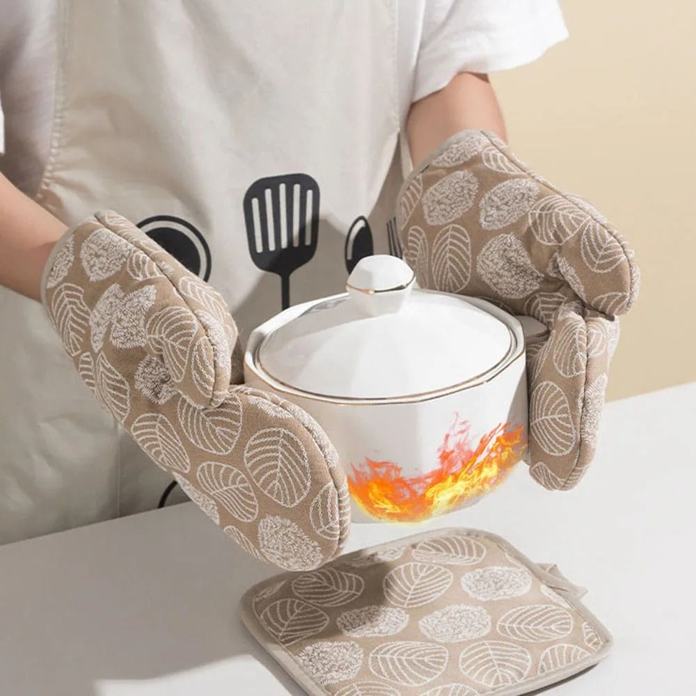 1pc Thickened Microwave Gloves Anti-scald Kitchen Tools Heat Resistance Oven Mitts Portable Baking Accessories