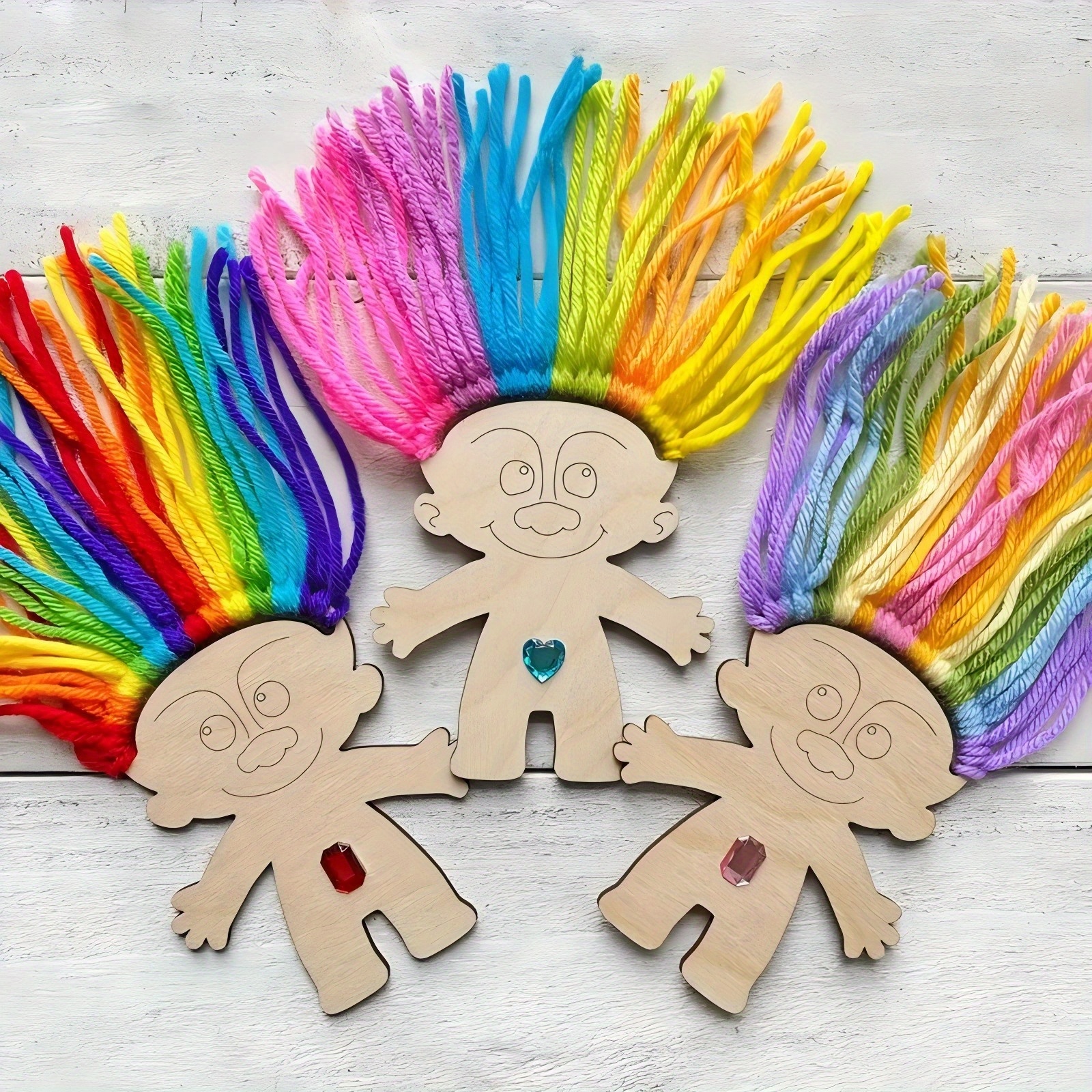 10pcs Wooden Mini Human Crafts Suitable for Parties, Halloween Decoration New Year's Souvenir Hanging Decorations Supply