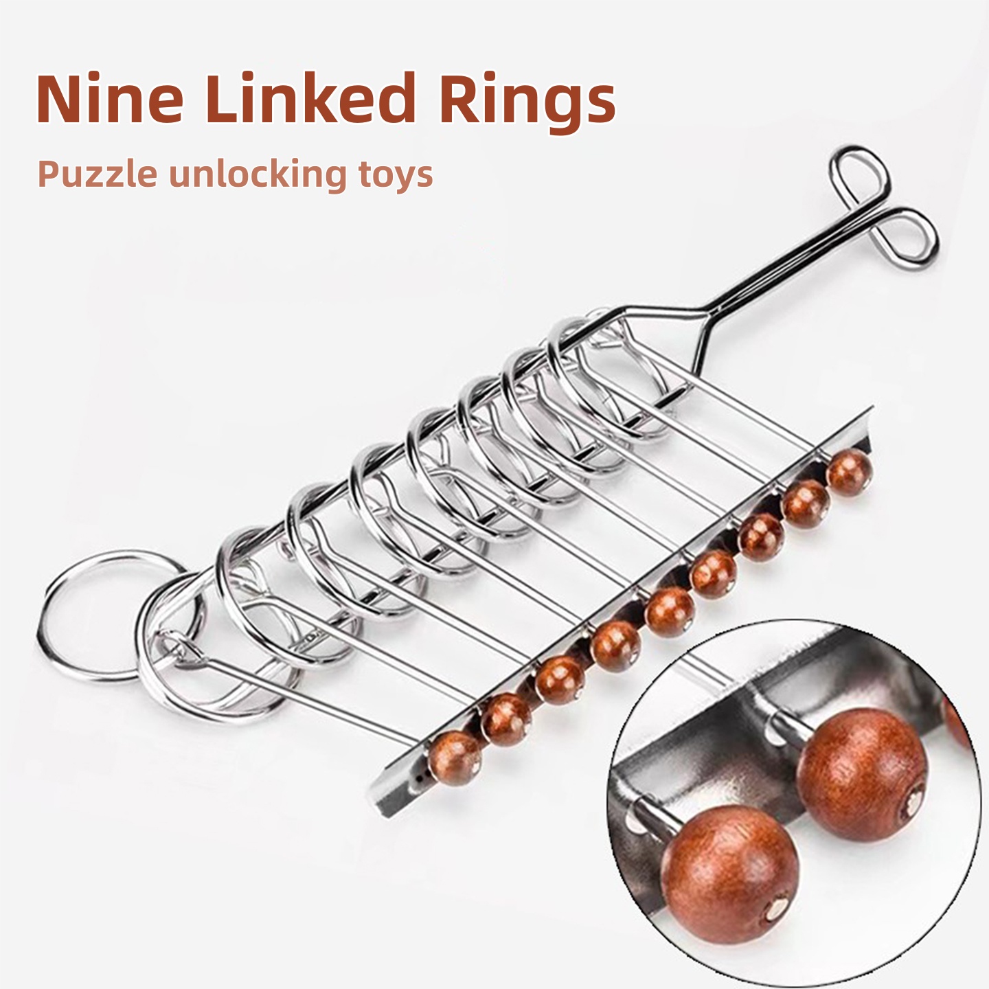 Puzzle Toy Nine Rings Intelligent Unlocking Toy Student Children's Thinking Training Stainless Steel Luban Lock