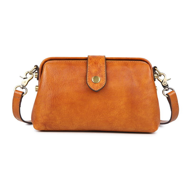 100% Genuine Leather Crossbody Bag for Women 2025 Luxury Small Shoulder Purse with Buckle Designer Sling & Clutch Bag