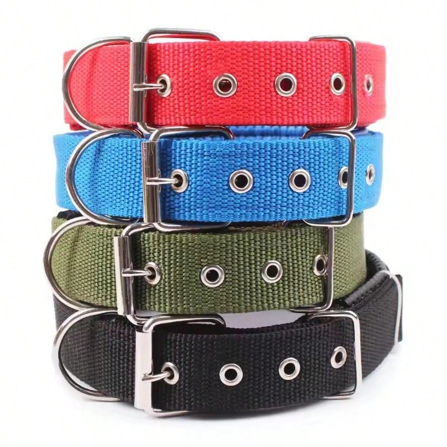1Pc Solid Dog Collars Nylon Dog Collar For Small Medium Large Dogs Teddy Keji Pitbull Bulldog Beagle Pet Supplies