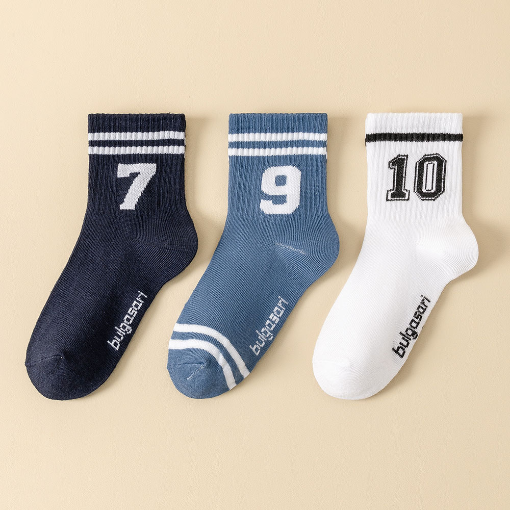3 Pairs Kids Socks Basketball Football Training Socks Four Seasons School Socks Breathable Soft Sports Socks for Boys and Girls