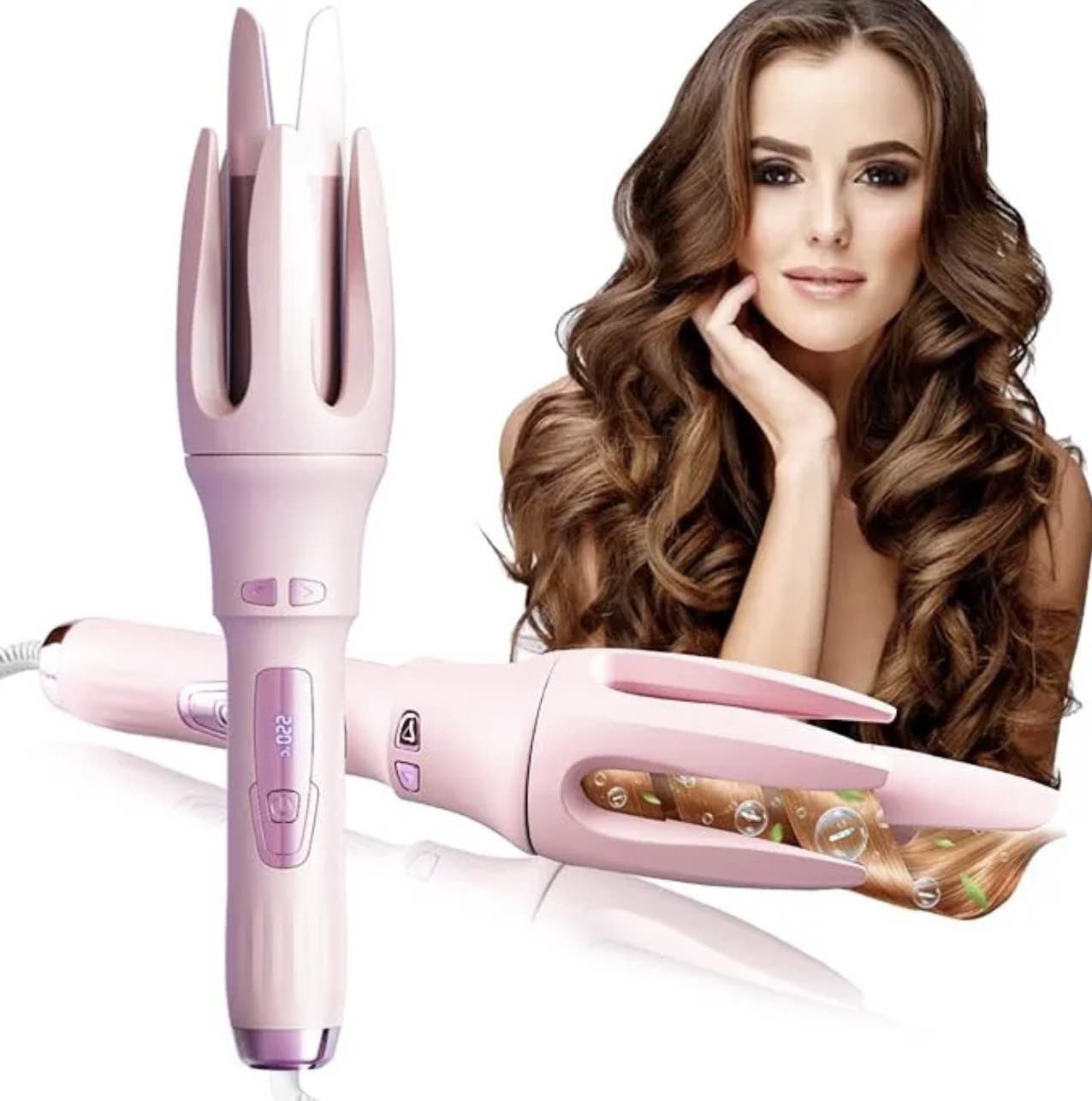 "Smart Automatic Hair Curler with LED Display | Anti-Tangle Rotation | Adjustable Heat Control | Salon-Style Curls at Home"
