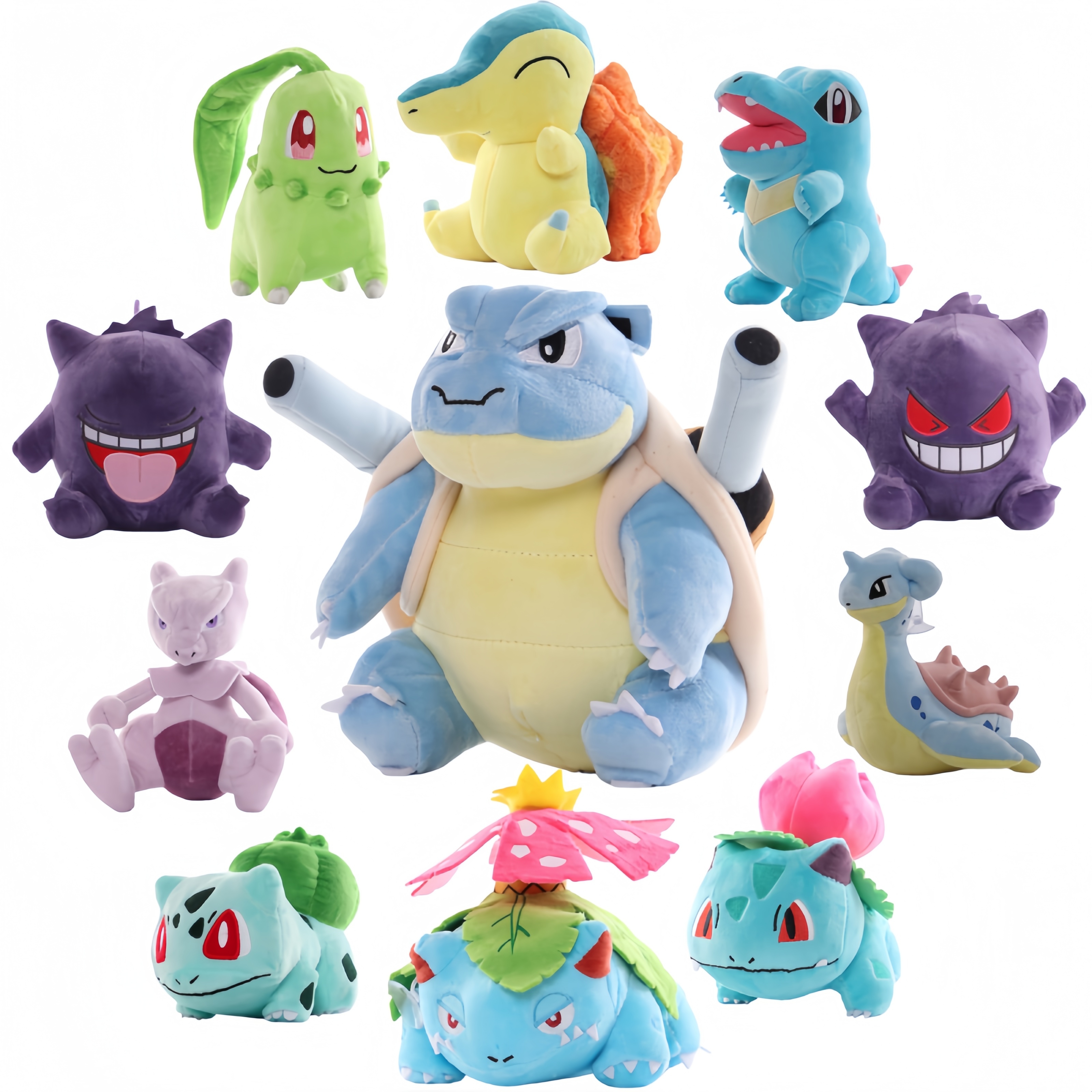 Cute Anime Pokemon Kawaii Pikachu Plush Doll Toys Venusaur Ivysaur Bulbasaur Plush Charizard Blastoise Squirtle Gengar Doll