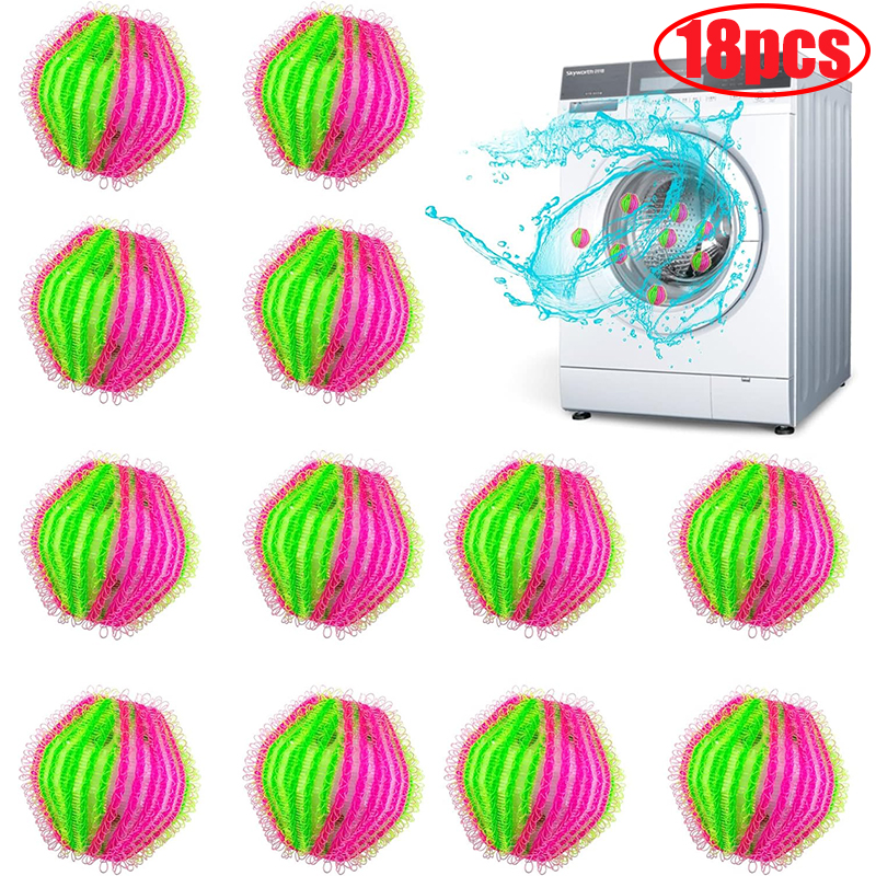 1/18Pcs Hair Remover Laundry Ball Portable Clothes Pet Lint Grab Hair Catcher Ball Washing Machine Hair Remover Cleaning Balls
