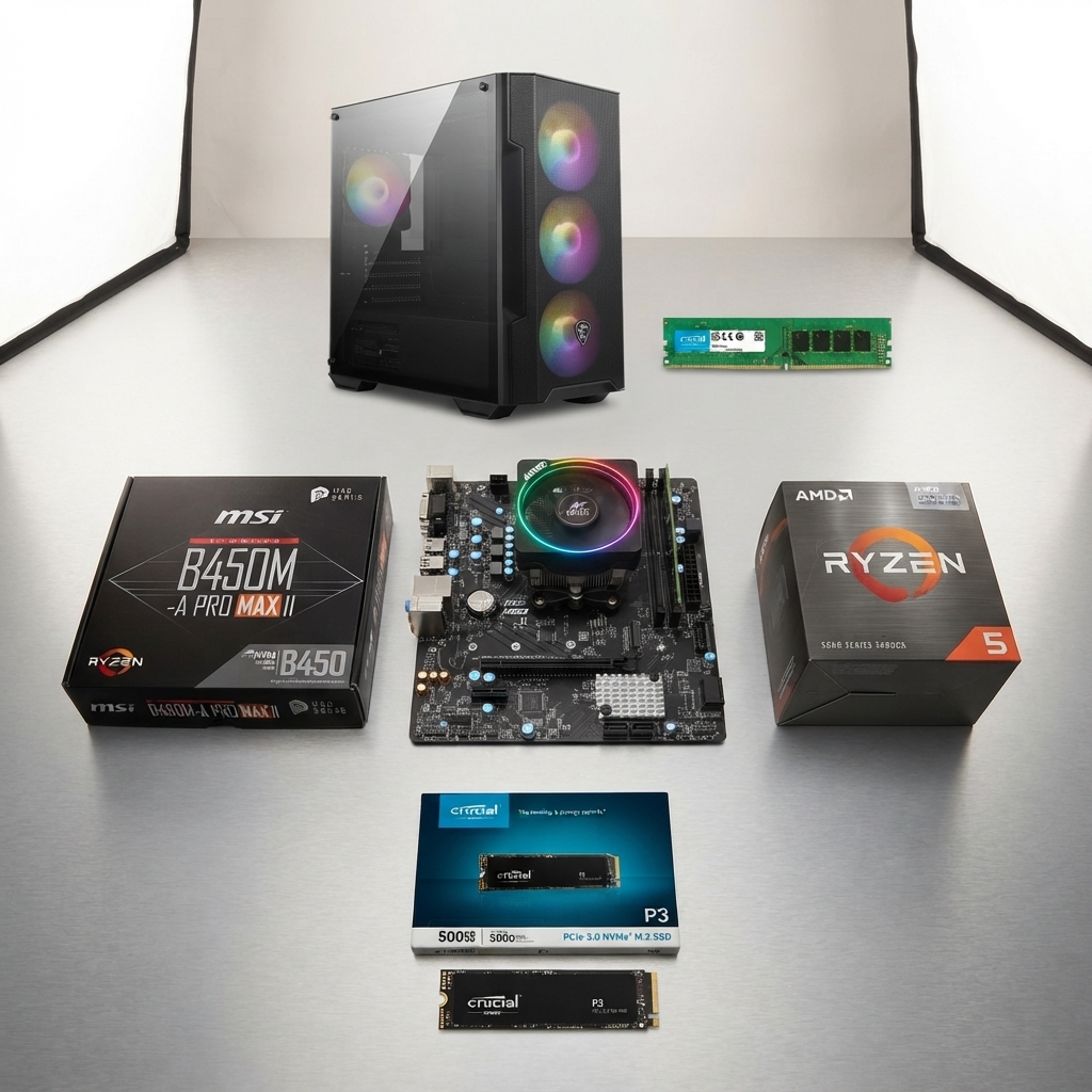 Gaming Lite Desktop CPU Ryzen 5 5600G 16GB RAM 512GB SSD(cpu Only)