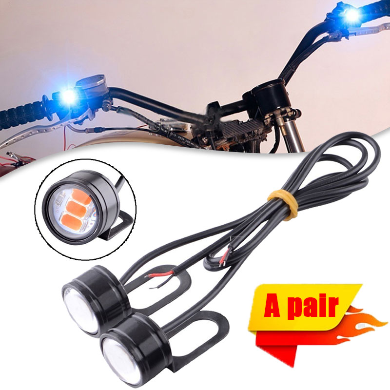 2pcs/pair Mini LED Light Motorcycle Flash Strobe Eagle Eye Motorcycle Daytime Running Light Fog Lamp Headlight Moto Accessories dr. eyemo