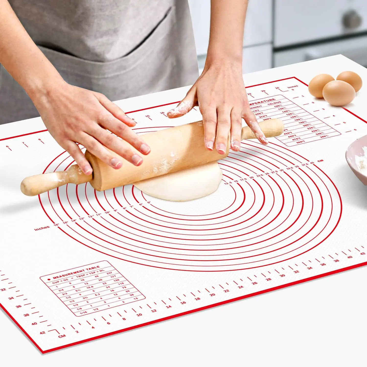 Baking Mat Kneading Pad Dough Mat Rolling Pin Pizza Cake Dough Maker