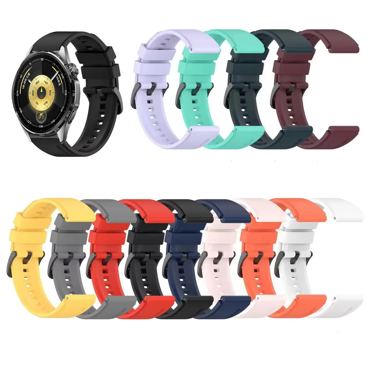 20mm 22mm Official Silicone Strap For Huawei Watch GT6 GT6Pro GT5 GT5Pro 46mm Sport Band For Huawei GT4 GT2E 46mm GT3 GT2 42mm
