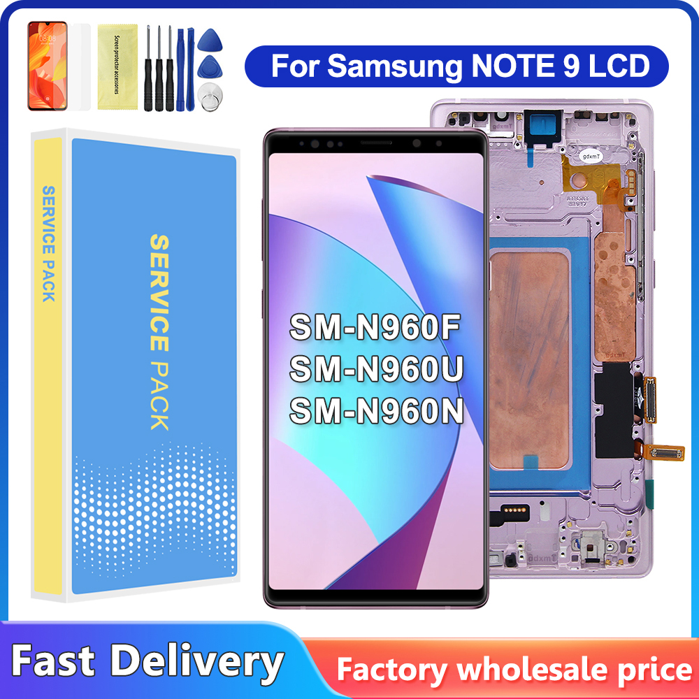 For Samsung Note 10 AMOLED LCD Display Touch Screen Digitizer Replacement for SM-N970F N970U Display With Frame