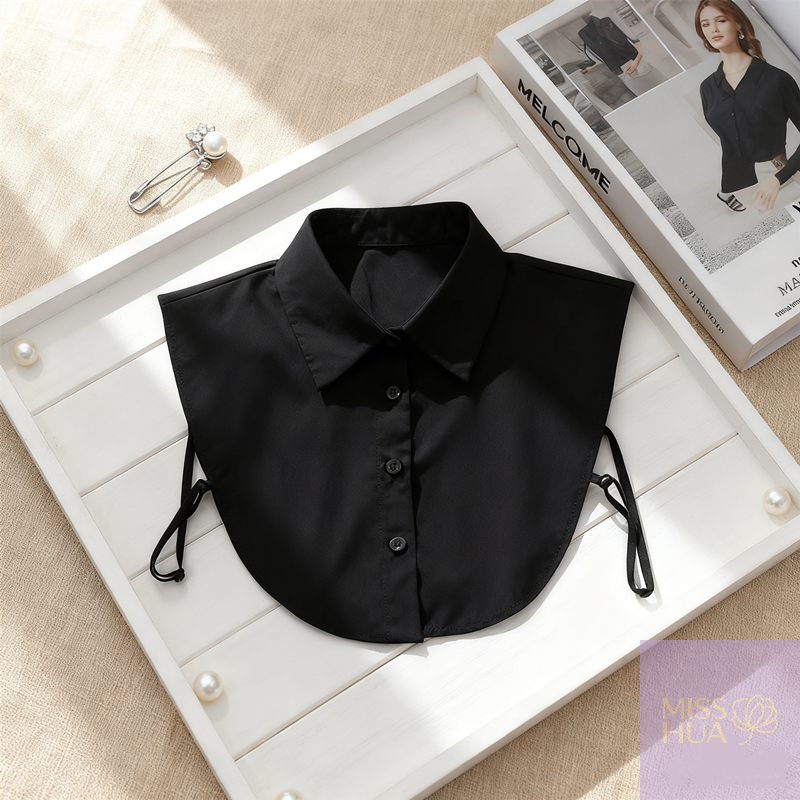 NEW 1PCS Detachable Fake Collar White Black, Cotton Blouse Lapel Accessory for Sweaters, Women's Fashion Top Collar Decoration