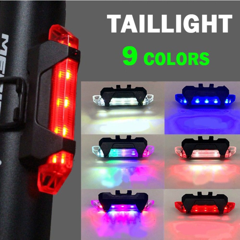Hot Sale USB Rechargeable City Mountain Bike Bicycle Light Waterproof Colorful Bike Light Flashing Safety Lights