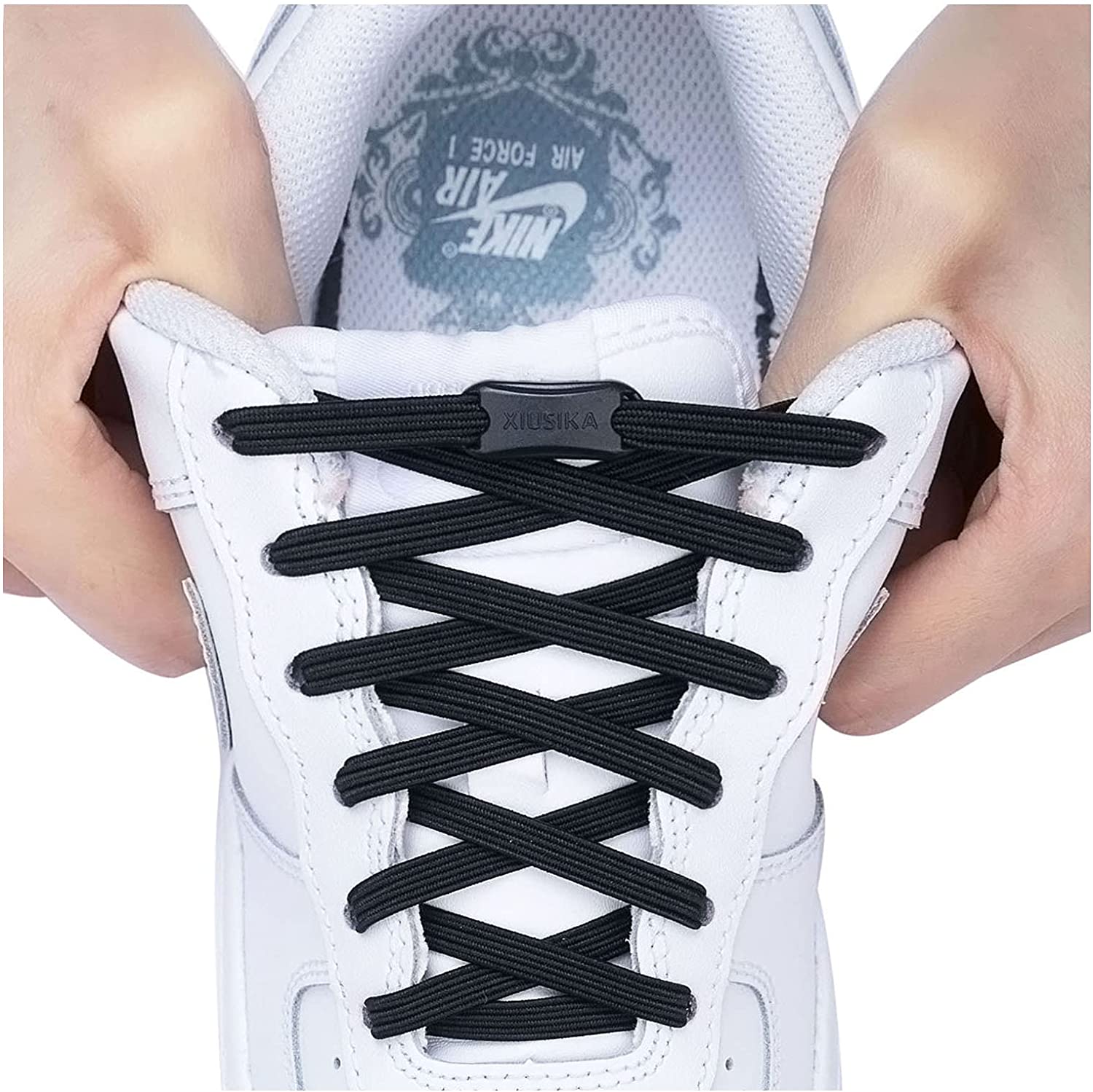 1 Pair No Tie Shoe Laces Elastic Laces for Sneakers Flat Shoelaces Without Ties Shoelace with Lock for Kids Shoestrings