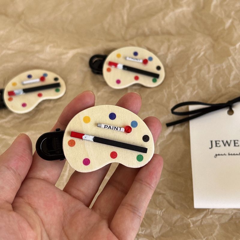 1pc New hair clip, cute and creative stationery, oil painting, paintbrush, bangs clip, hair accessories, edge clip, female