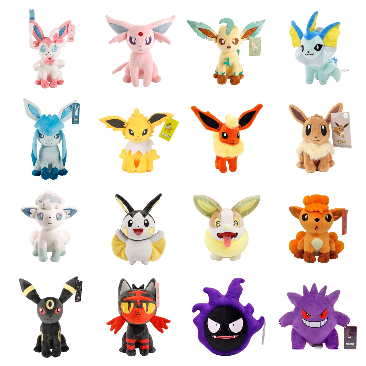Original Pokemon Newest Plush Yamper Litten Emolga Stuffed Doll Sylveon Vulpix Gengar Plushies Pikachu Xmas Anime Mew Toys
