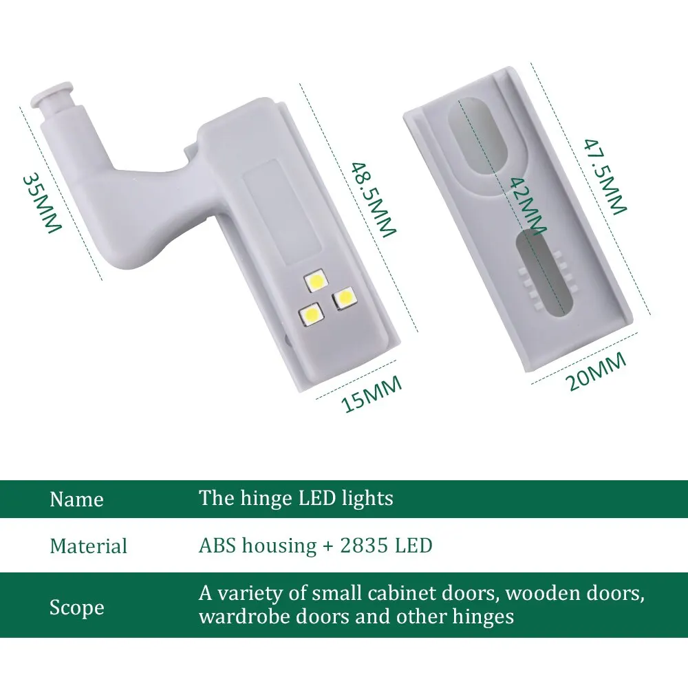 Wardrobe Cupboard Sensor Light Universal LED Inner Hinge Lamp Cabinet Induction Lights For Kitchen Closet Night Lighting