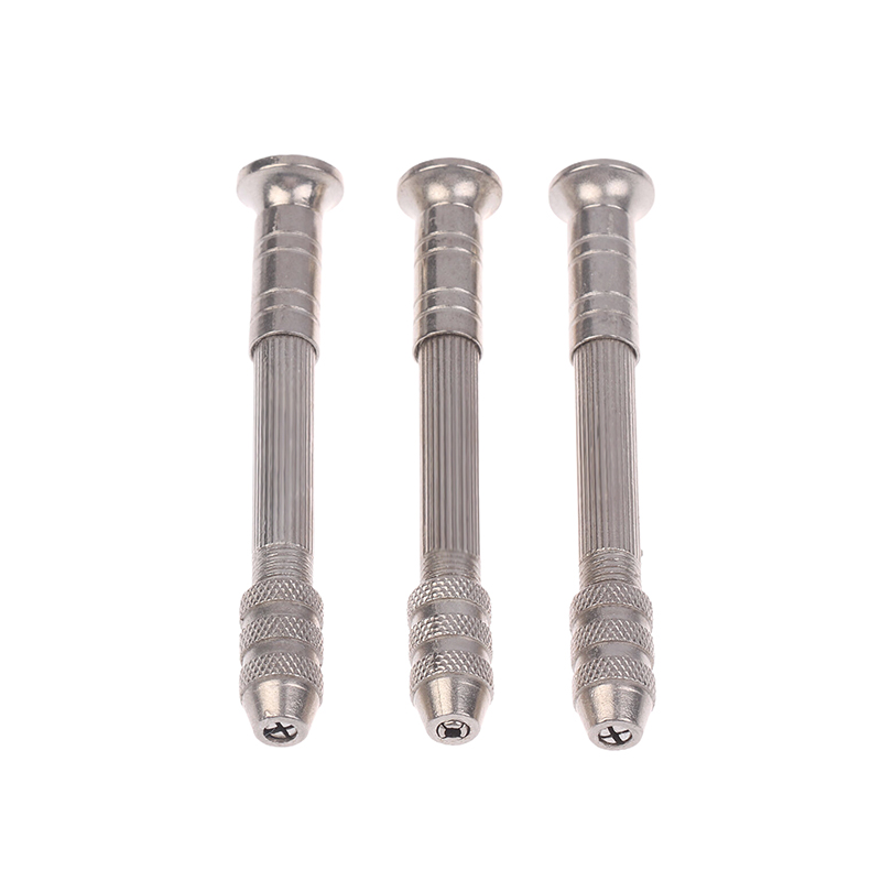 1Set Mini Hand Drill Woodworking Tools Drilling Rotary Tool Manual Twist Drill Bit Watchmaker Pin Vice Watch Repair Tools
