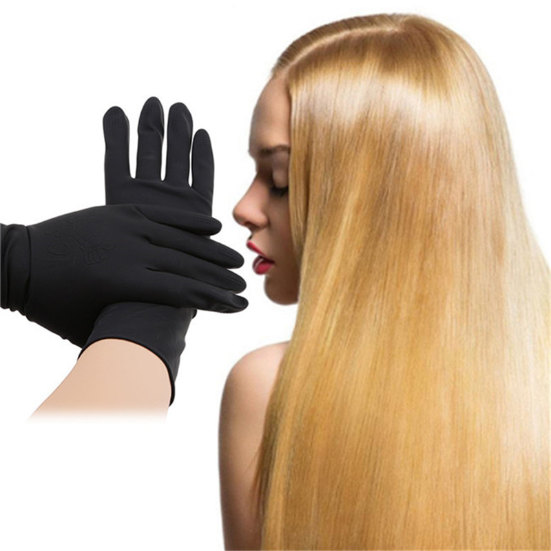 Black Salon Dyed Hair Rubber Gloves Perm Curling Hairdressing Heat Resistant Finger Waterproof Glove Reusable Styling Tools NEW