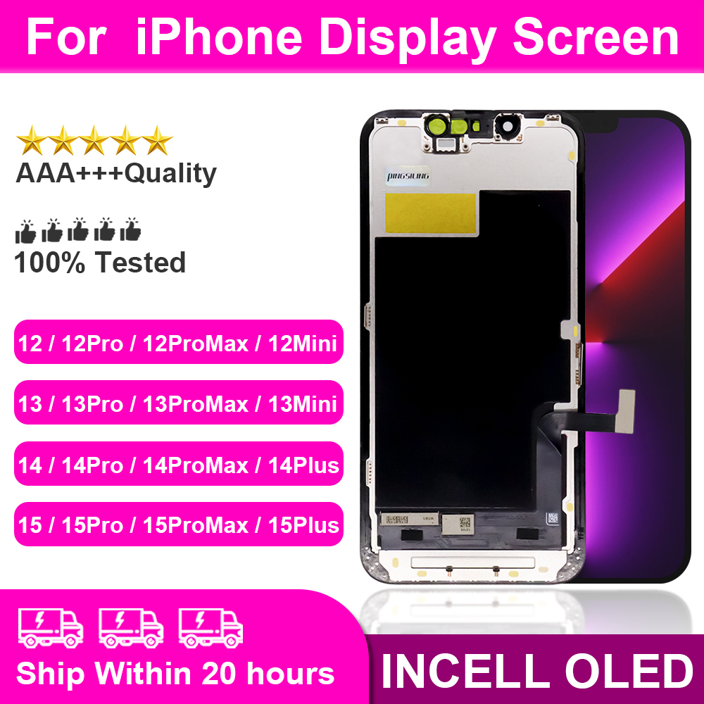 JCH AAAA Grade LCD Display For iPhone X XR XS 11 12 13 mini 14 15 Plus 16 Pro Max Touch Screen Replacement pantalla ecran