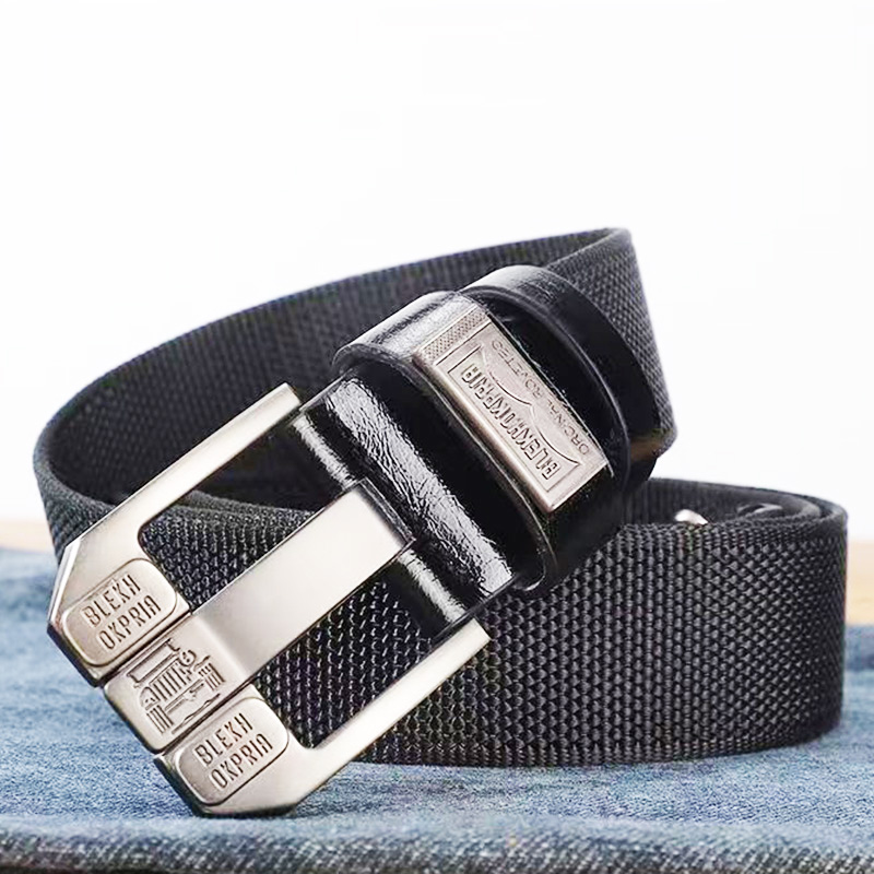 Alloy Pin Buckle Nylon Belt Men's Retro Outdoor Casual Jeans Belt 2025 New extended woven belt