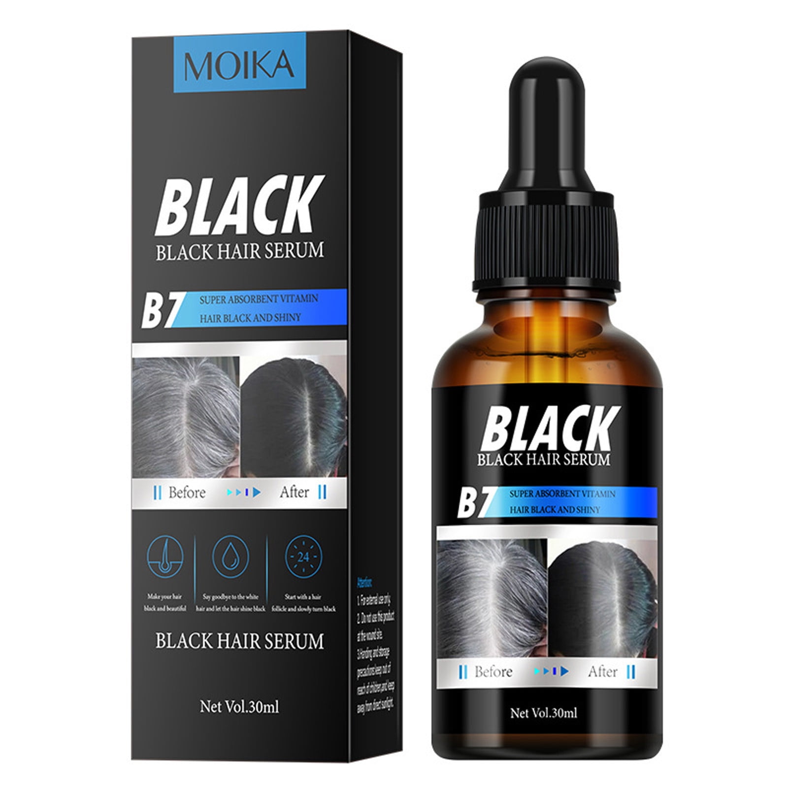 Black Hair Serum | Anti-Hair Loss, Growth Booster, Revitalize with Lustrous Black Shine, Professional Hair Care By BlissCart