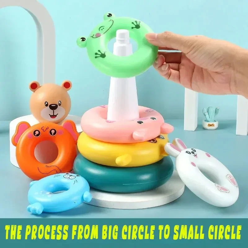 New Baby Toys 0-12 Montns Puzzle Pyramid Tower Cup Stacking Toys Montessori Educational Beach Kids Pool Bathtub Toy Kids