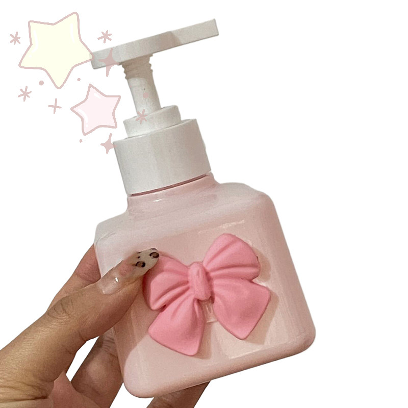 200ML Bow Soap Dispenser Refillable Shower Bottle Plastic Press Pump Lotion Bottle For Liquid Hand Sanitizer Shampoo Bathroom Si