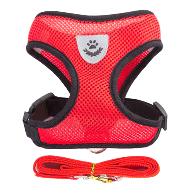 (Red/S) Cat Harness Vest Walking Lead Leash For Puppy Dogs Collar Polyester Adjustable Mesh Dog Harness For Small Pet Accessories Bles Online DZ-10A.19