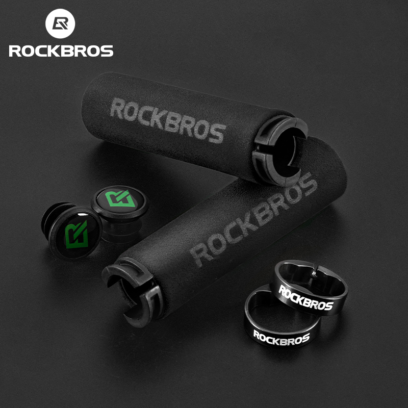ROCKBROS Cycling Grips Anti-skid Shockproof Sponge Handlebar Grips MTB Road Bike Grips Ultraight Cycling Handlebars