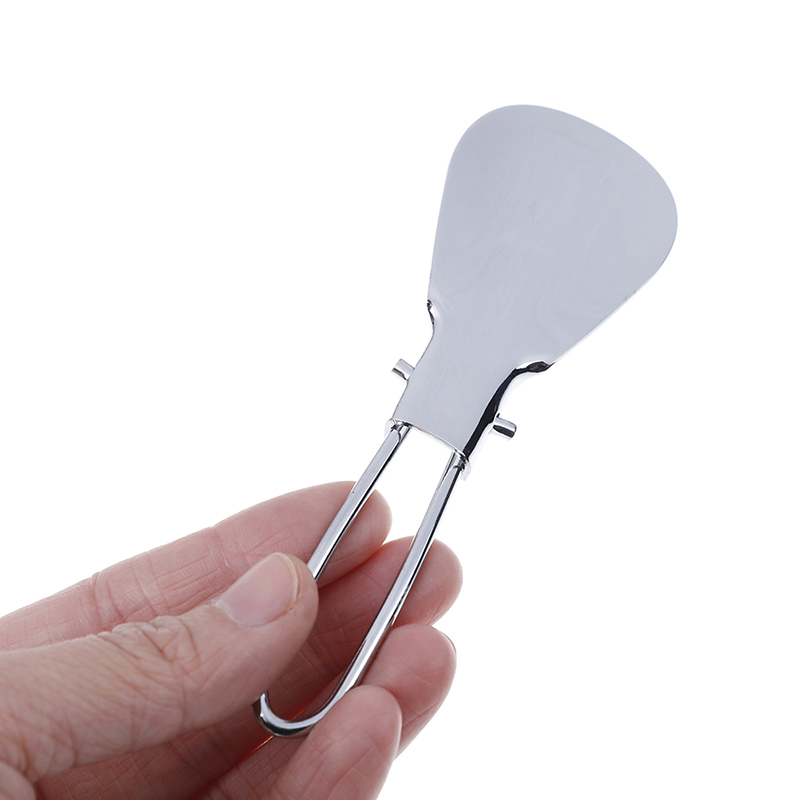 Portable Stainless Steel Folding Shoe Horn Shoehorn Lifter Shoespooner 11.5cm