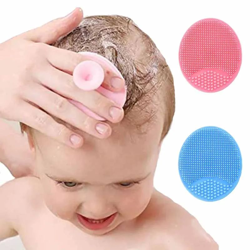 1/3 Pcs Silicone Shampoo Brush for Baby Infant Bathing Soft Silicone Boys Kids Shower Brush Head Hair Washing Massage Wipe Comb