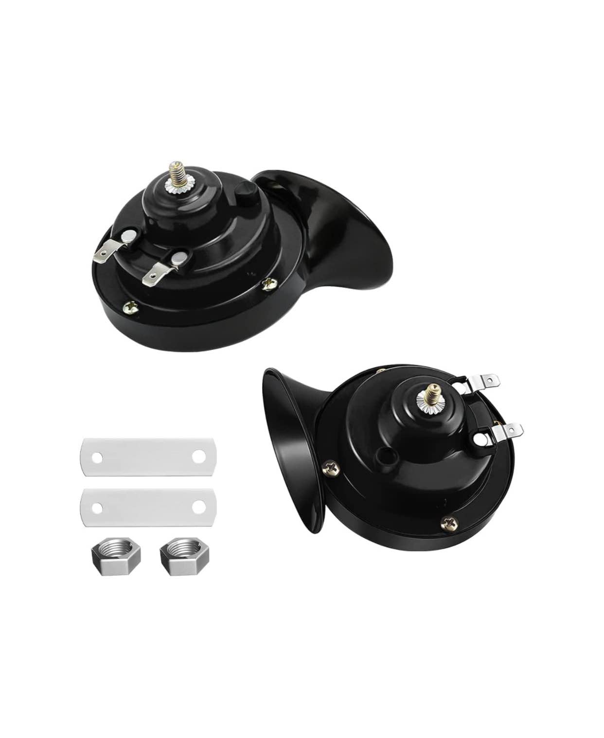 Waterproof Bike Horn Super Loud Train Horns,Car Dustproof Durable Air Electric Snail Horn,12V Raging Sound Air Horns Universal For Car,Motorcycle,Truck,Bike,Scooty(Black)
