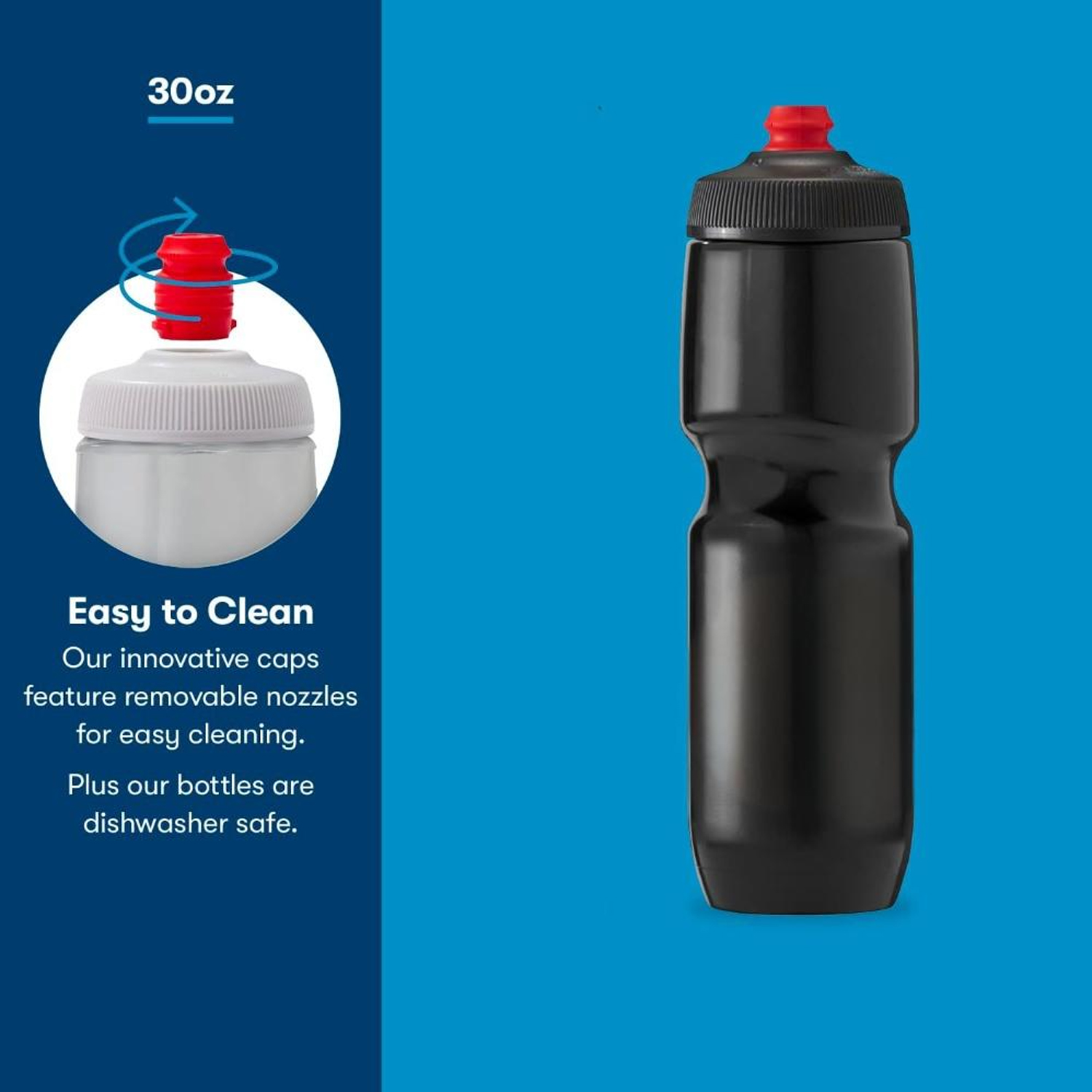 Breakaway Surge Lightweight Bike Water Bottle Pack 30oz High Flow, Cycling Sports Squeeze Bottle