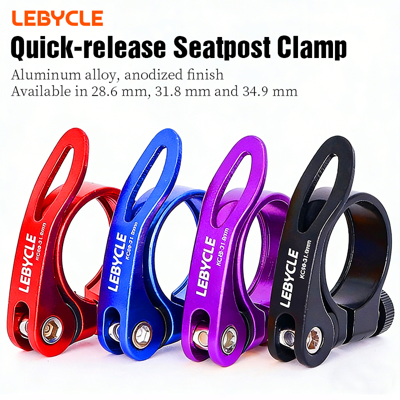 1x Bike Bicycle Seatpost Clamp 31.6mm/ 34.9mm Double Layer Aluminum Alloy Quick Release MTB Road Bike Seat Clamp Cycling Part