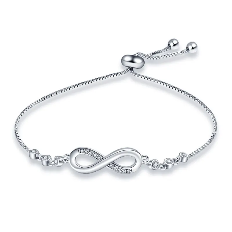 Original Bracelet 925 Silver Color Lucky Symbol Zircon Bracelet Luxury Jewelry For Woman Romantic Jewelry Valentine's Day