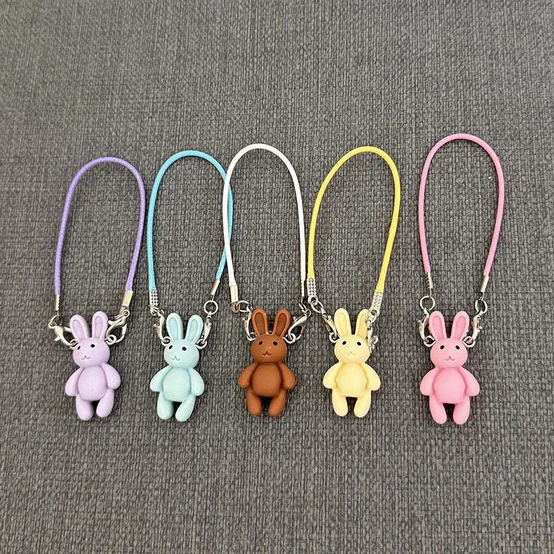 Cute Cartoon Mini Bunny Pendant Dollhouse Accessories For Plush Doll Neck Decoration Kawaii Rabbit Model Charms Dress