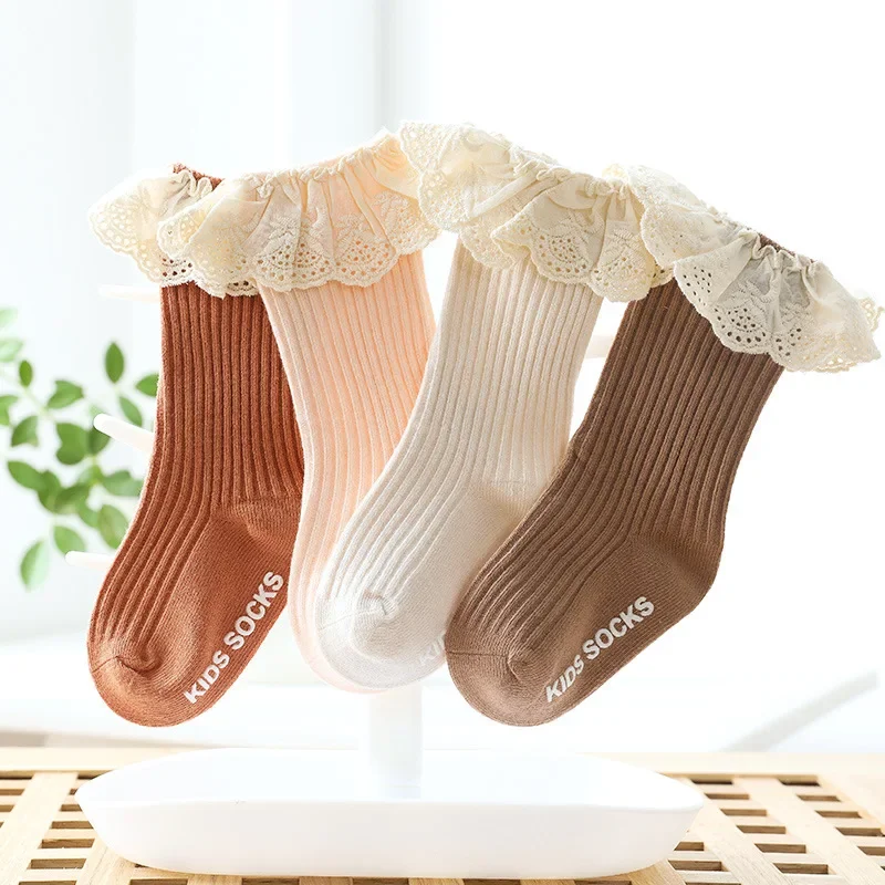 Floor Non-slip Stockings Autumn Children Baby Girls Boys Cotton Knee High Socks Princess Home Mid Calf Socks Kids Toddler