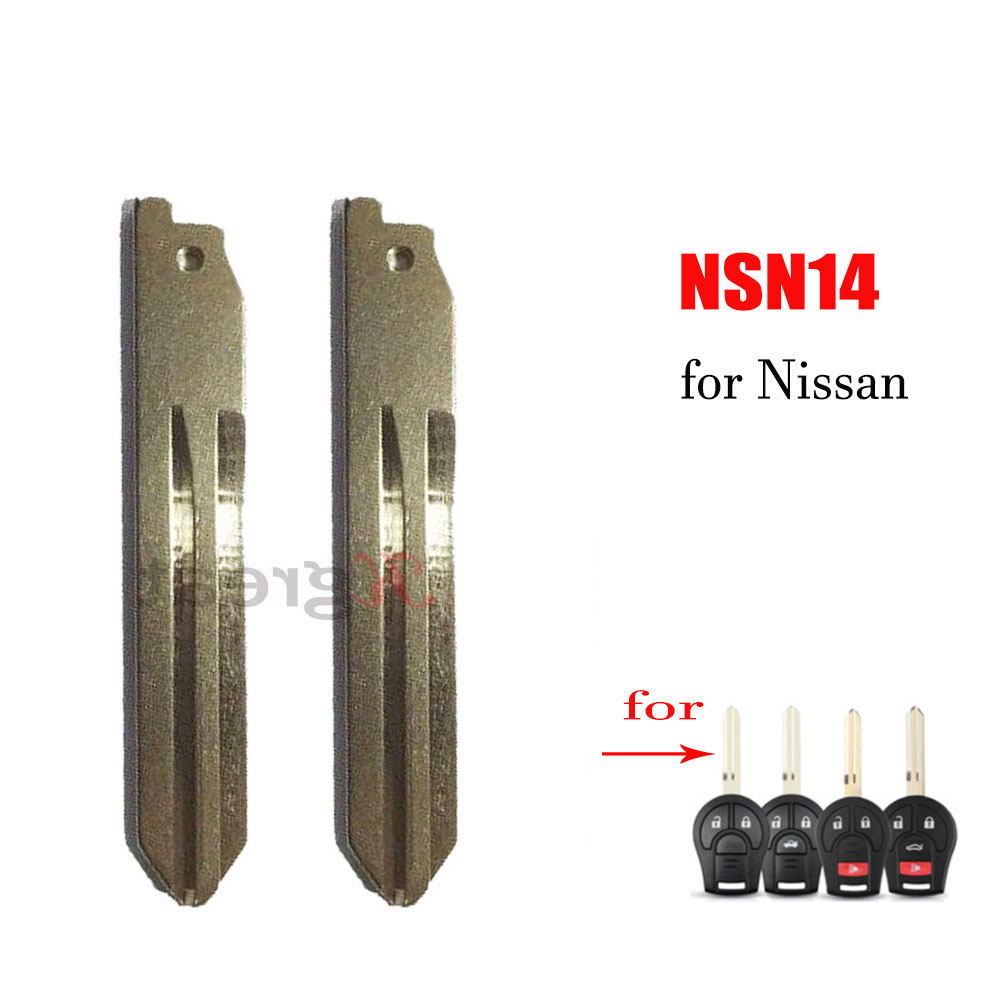 10pcs Car Key Balde for Nissan Versa Sentra Altima Tiida Maxima Replacement NSN14 Blade Uncut Flip Blank Smart Remote Key Balnk
