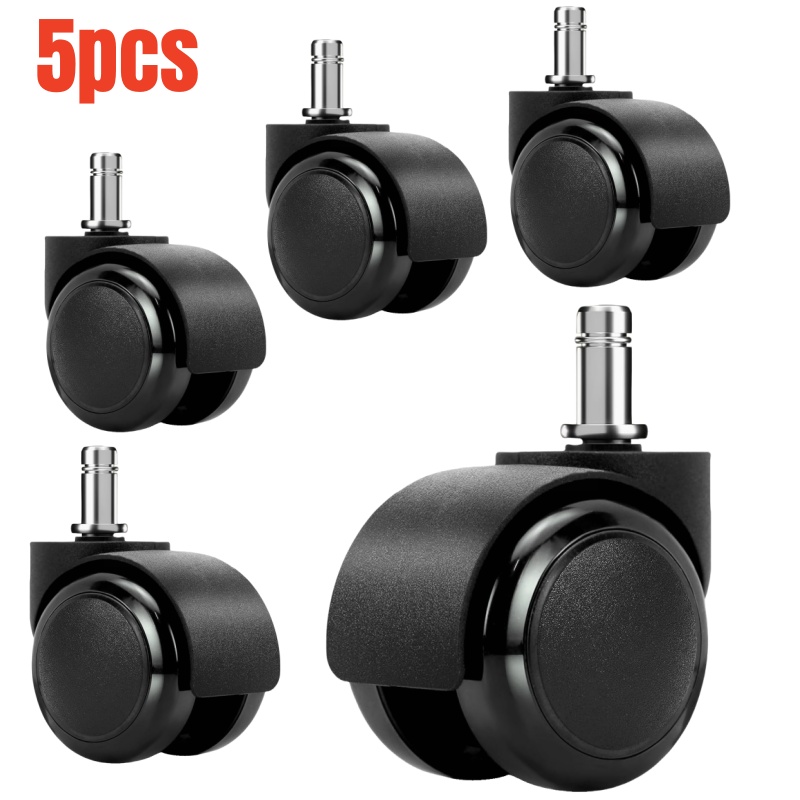 5Pcs Office Chair Casters Wheels 2 Inch Heavy Duty Mute Desk Chair Wheels Universal Fit Wheels for All Floors