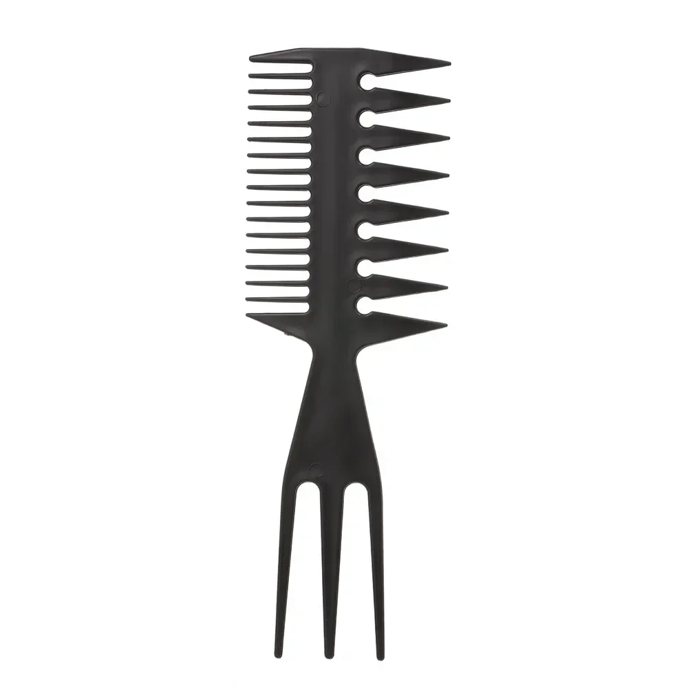 Three in One Plastic Wide Tooth Exfoliating Comb, Anti-Static Men's Hair Styling Tool，Special for Real Hair