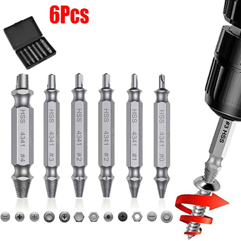 Screw screw extractor drill 4/5/6 PCS set screw extractor Screw extractor Easy removal and removal tool