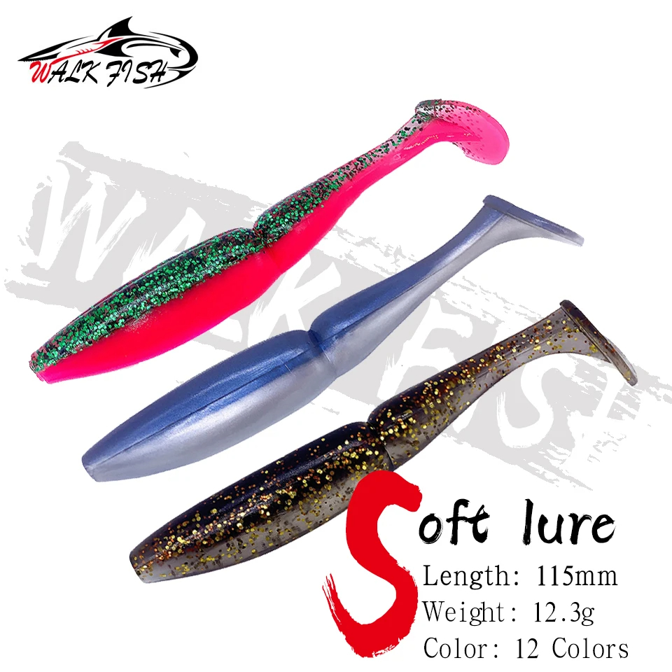 WALK FISH 3PCS/Lot 11.5cm 12.3g Easy Shiner Shad Quality Lures Pesca Fishing Soft Lures Silicone Bait Wobblers Leurre Souple