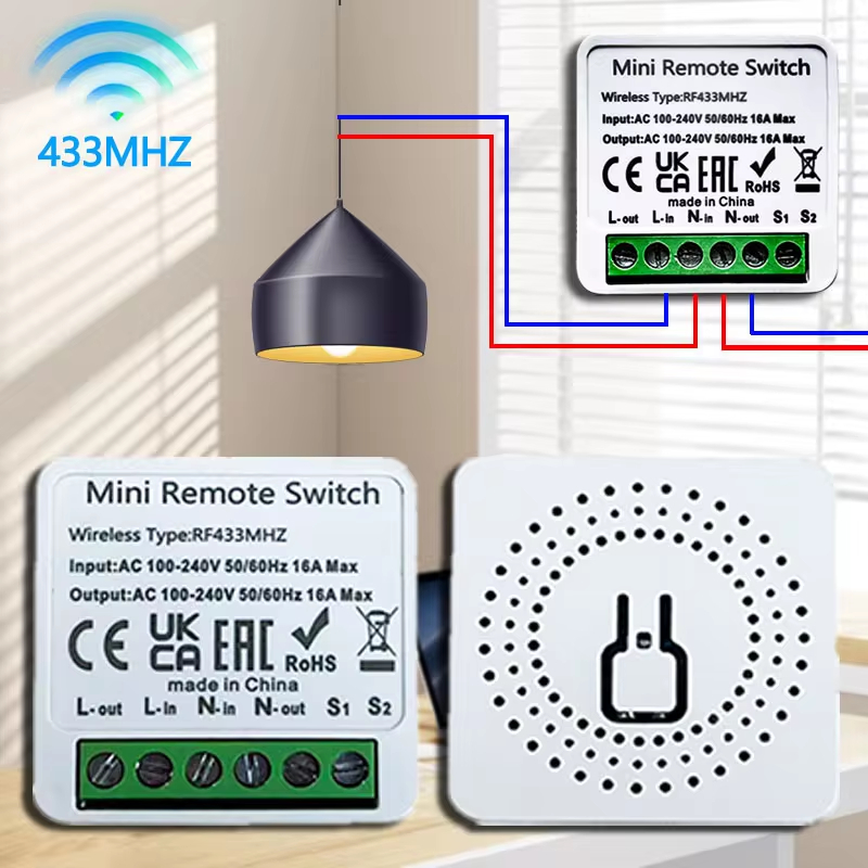 85V-240V 433MHz Wireless Remote Control Light Switch 10A Receiver Module for LED Bulb & Fan Smart Home System