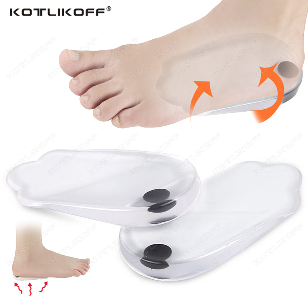 1/2 Pairs Orthopedic Insoles Self-Adhesive O/X Leg Valgus Correction Silicone Gel Magnet Massage For Men Women Heel Pad