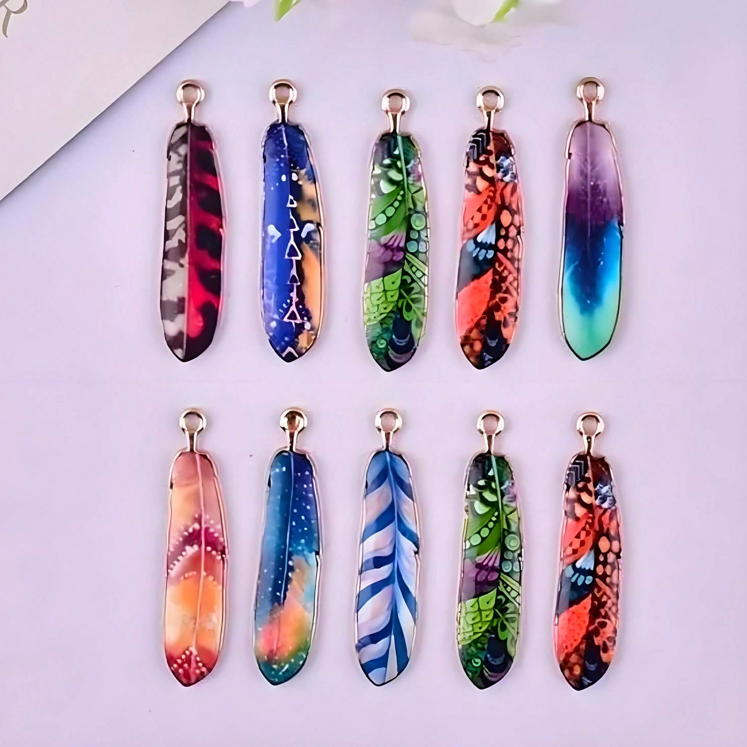 5/18pcs Ethnic Style Feather Pendant Alloy Leather Charms For DIY Earrings Necklace Bracelet Key Chain Decorative Jewelry Access