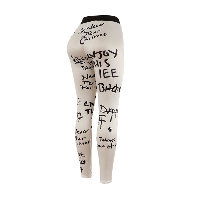 Popular Letter Printed Fitness Leggings from Europe and America, Sports Yoga Pants