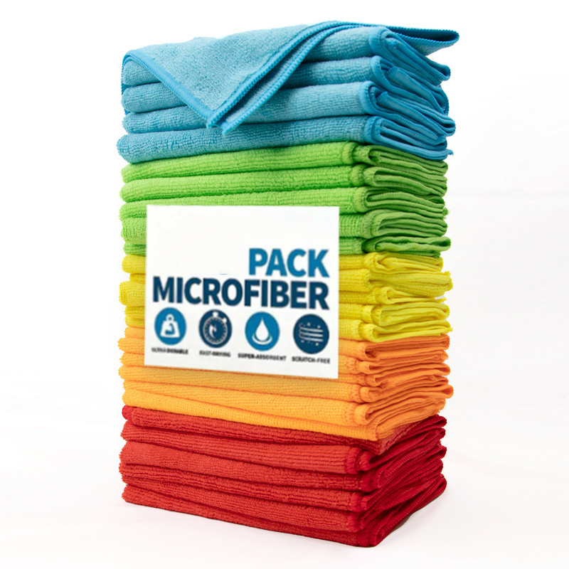 Microfiber Cleaning Cloth Multi-Purpose Kitchen Dish Cloth Scouring Pad for Car and Home Cleaning Reusable Dishwashing Wipes