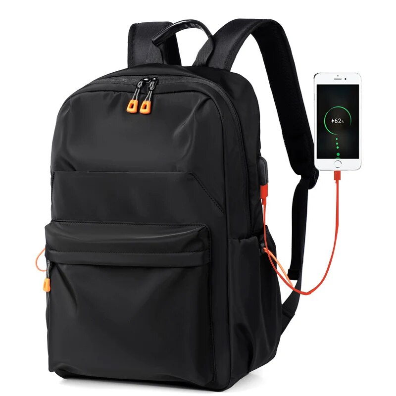 A 14 Inch Men's Casual Backpack Multifunctional Usb Charging Computer Backpack Waterproof Oxford Cloth Student Schoolbag