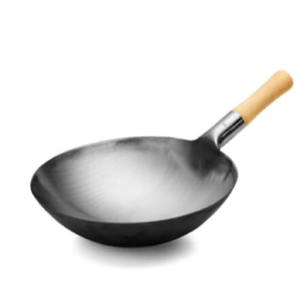 Cast Iron Wok Pan | Easy To Use With Wooden Handle Cast Iron Wok